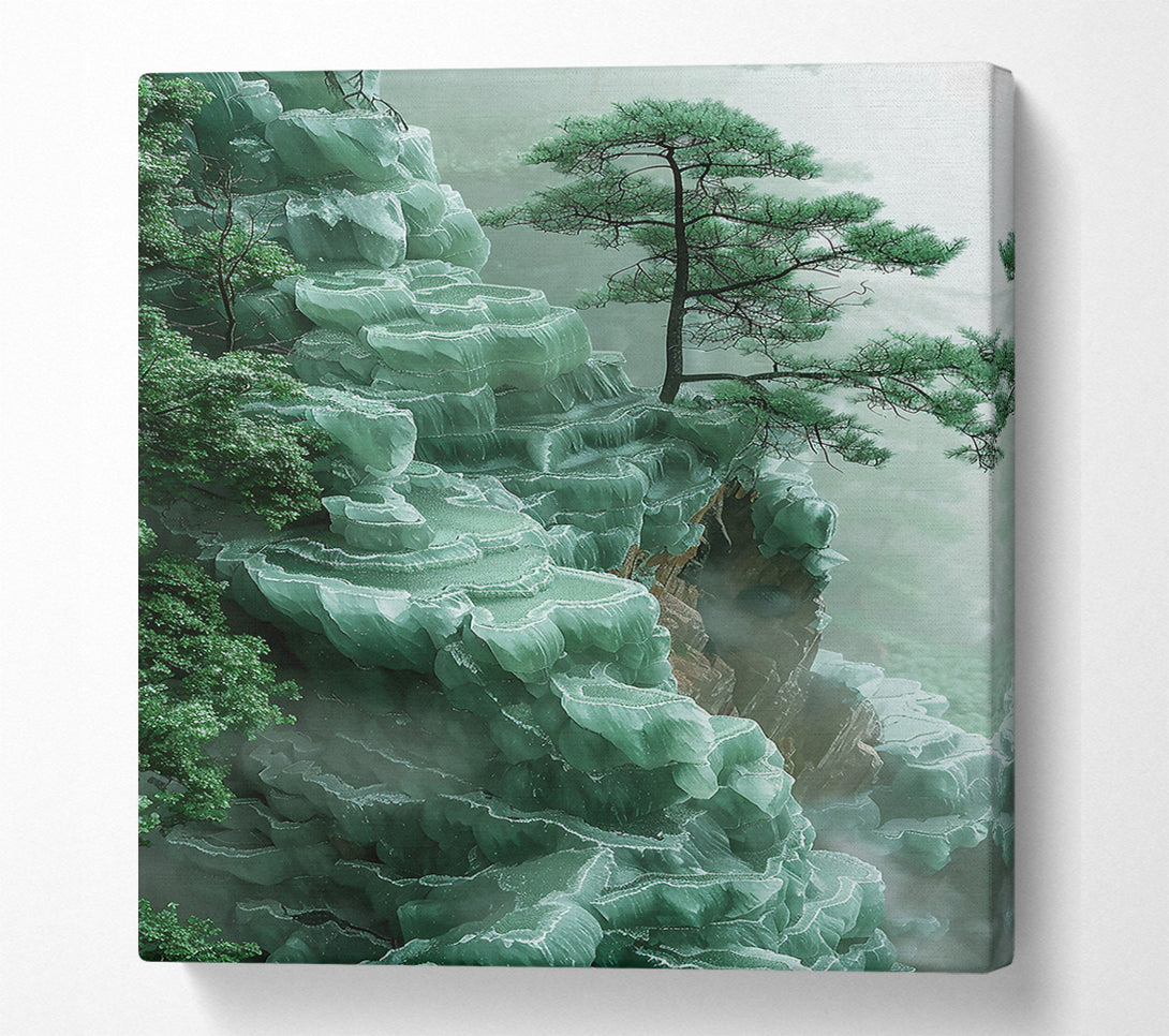  A Canvas Print of Emerald Green Cliffs Canvas Print