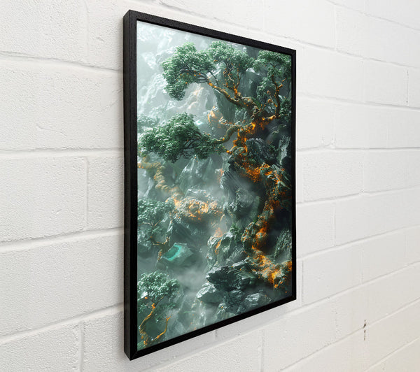 Emerald Cliffside Bloom