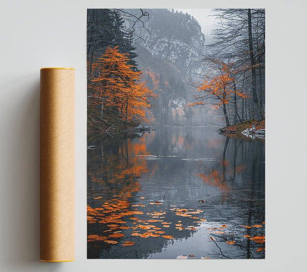 Orange Reflections On Water Giclee Print