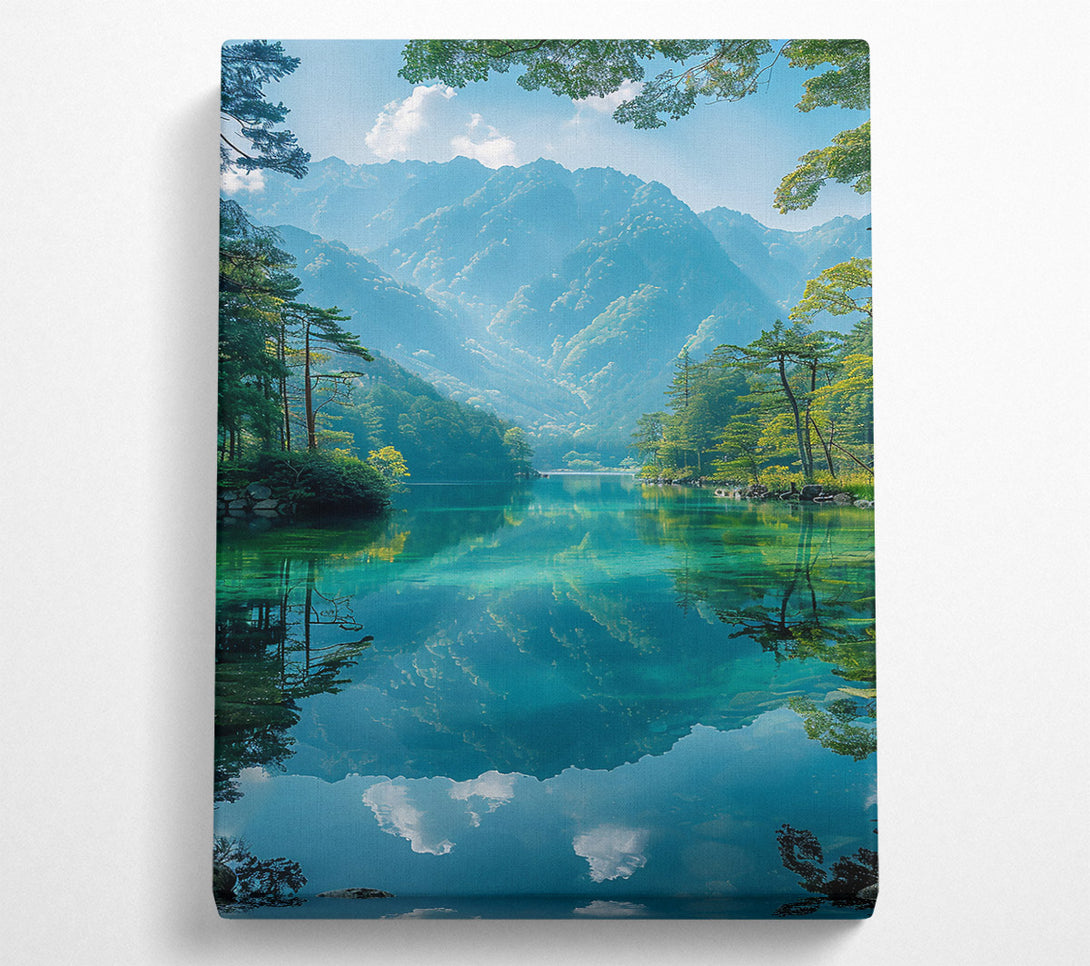  A Canvas Print of Azure Mountain Reflection Canvas Print
