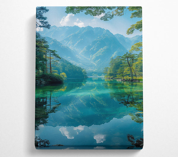  A Canvas Print of Azure Mountain Reflection Canvas Print