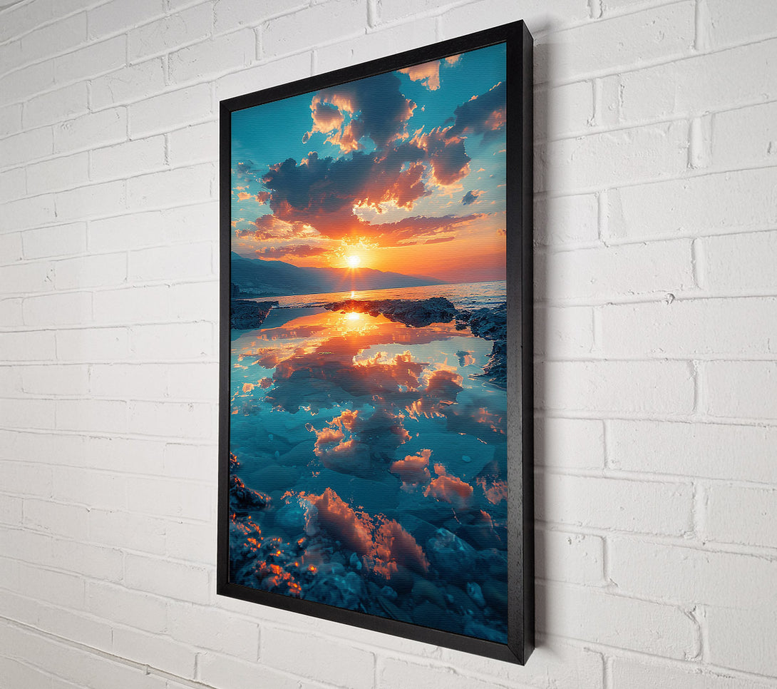  A Canvas Print of Azure Sunset Reflection Canvas Print