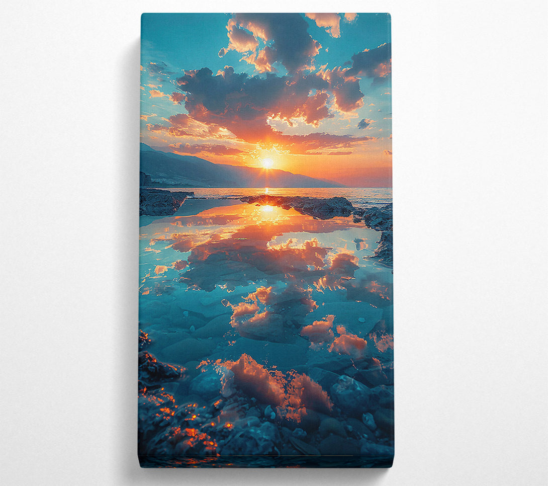  A Canvas Print of Azure Sunset Reflection Canvas Print