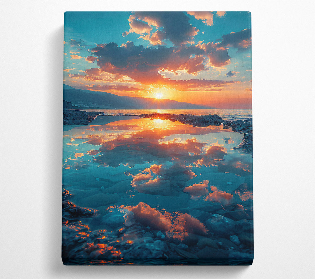  A Canvas Print of Azure Sunset Reflection Canvas Print