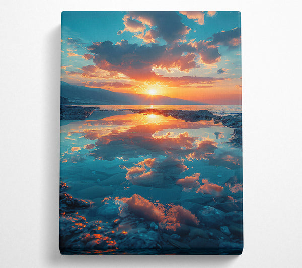 A Canvas Print of Azure Sunset Reflection Canvas Print