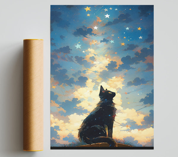 Blue Sky Feline Dreams Print