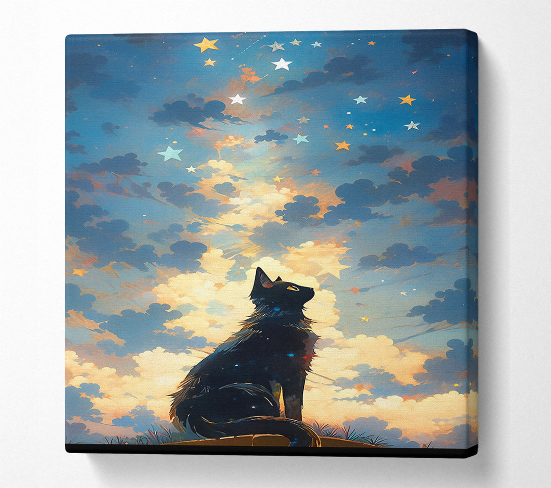  A Canvas Print of Blue Sky Feline Dreams Canvas Art