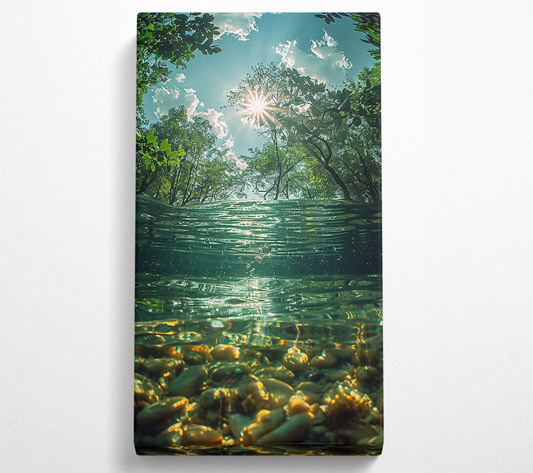  A Canvas Print of Golden Sunlit Waters Canvas Wall Art