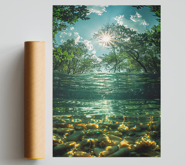 Golden Sunlit Waters Giclee Print