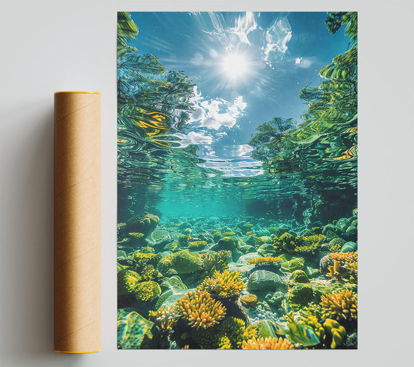 Golden Reef Reflection Poster