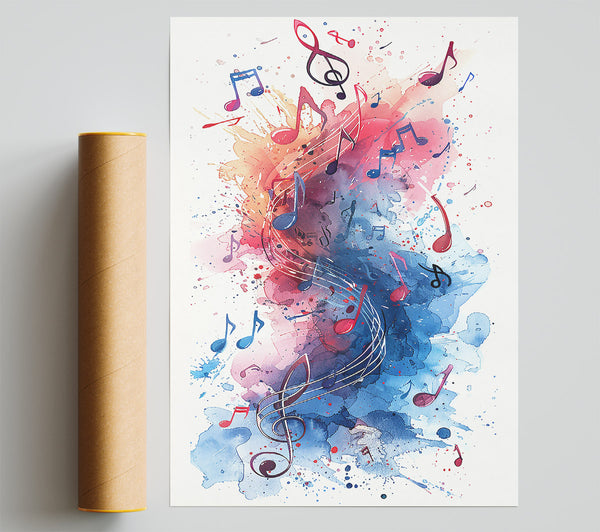 Blue Watercolor Symphony Poster