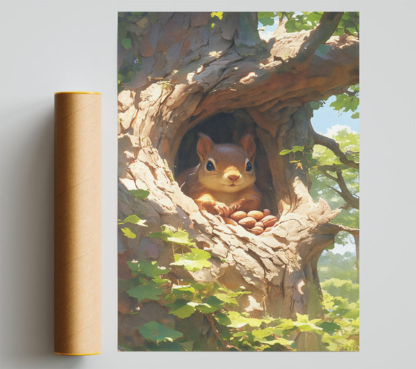 Golden Squirrel'S Nest Poster
