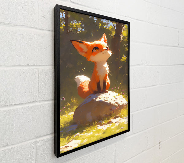 Golden Fox On Stone