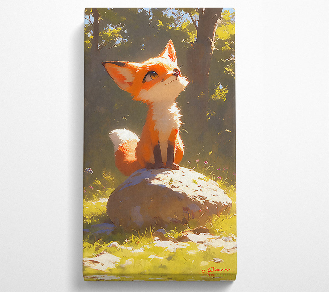  A Canvas Print of Golden Fox On Stone Canvas Art