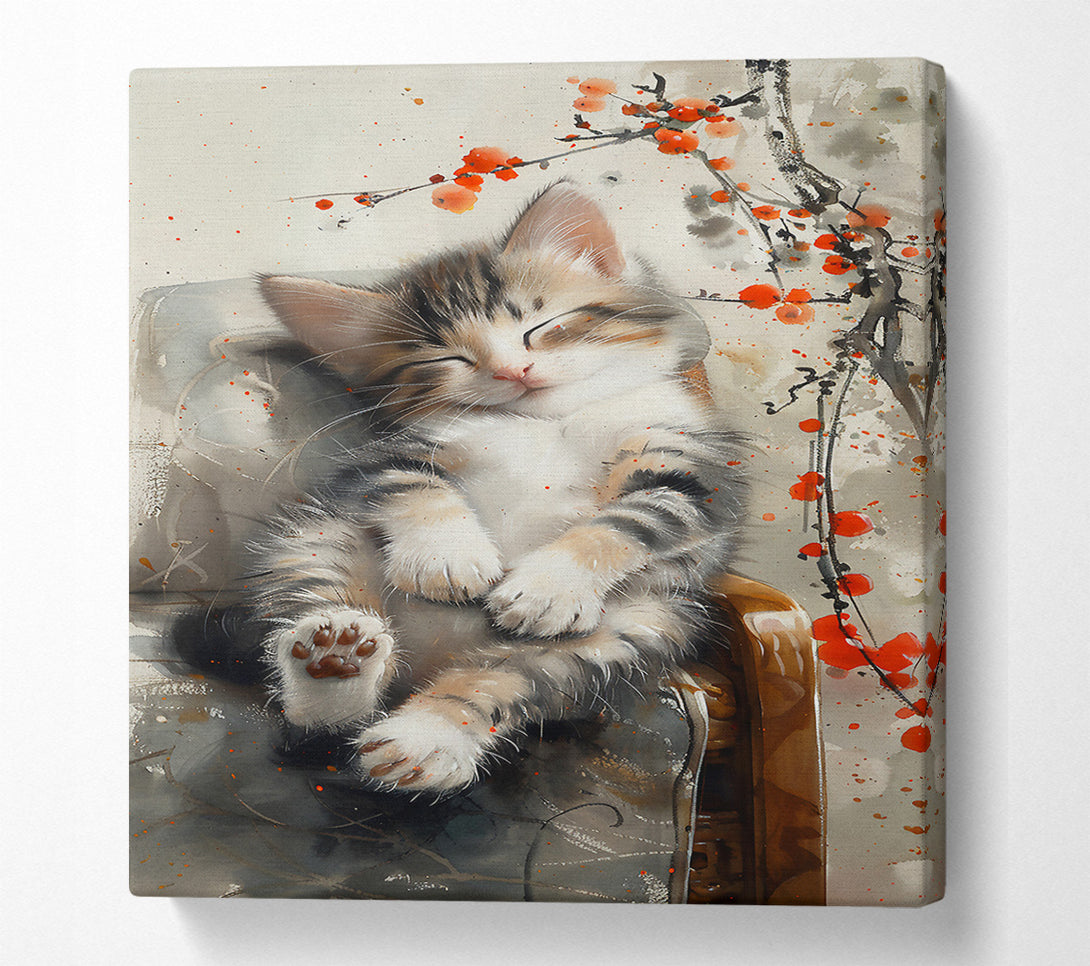  A Canvas Print of Red Dreams Of A Kitten Canvas Art