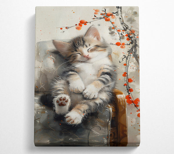  A Canvas Print of Red Dreams Of A Kitten Canvas Art
