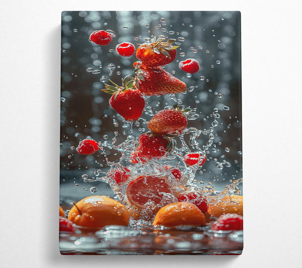  A Canvas Print of Red Splash Of Fruit Canvas Wall Art
