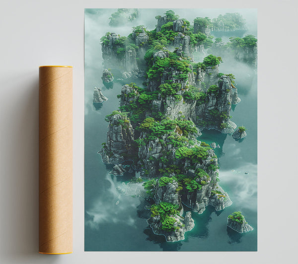Emerald Green Peaks Giclee Print