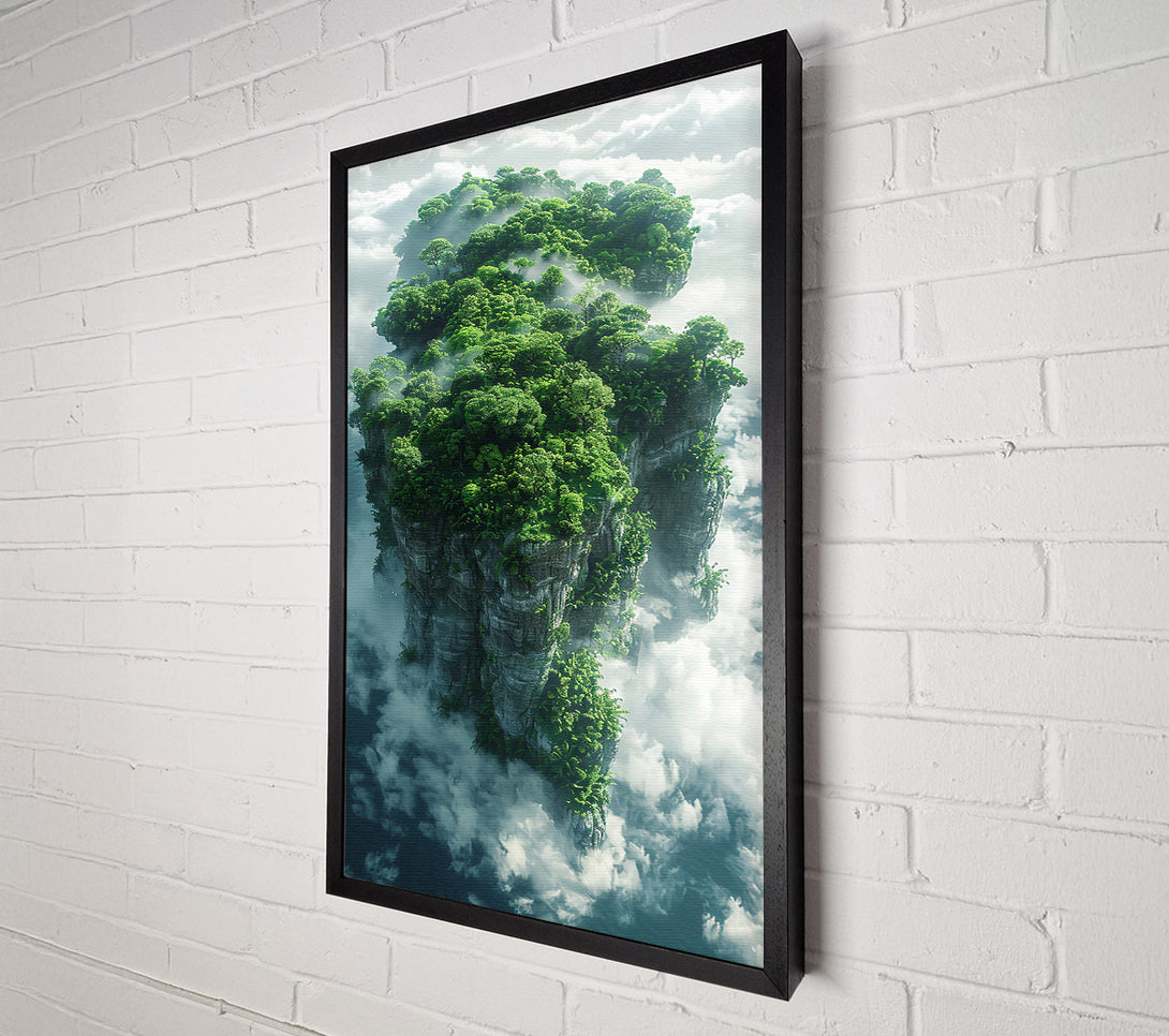  A Canvas Print of Emerald Island In The Clouds Canvas Wall Art