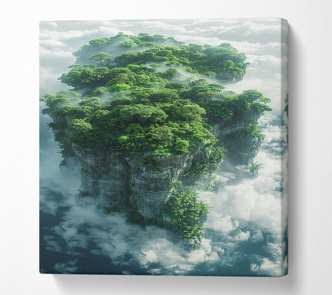  A Canvas Print of Emerald Island In The Clouds Canvas Wall Art