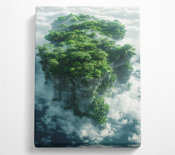 A Canvas Print of Emerald Island In The Clouds Canvas Wall Art