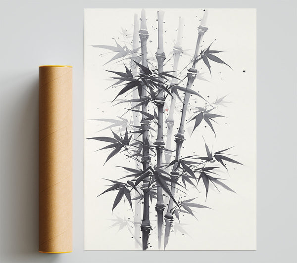 Black Ink Bamboo Grove Giclee Print