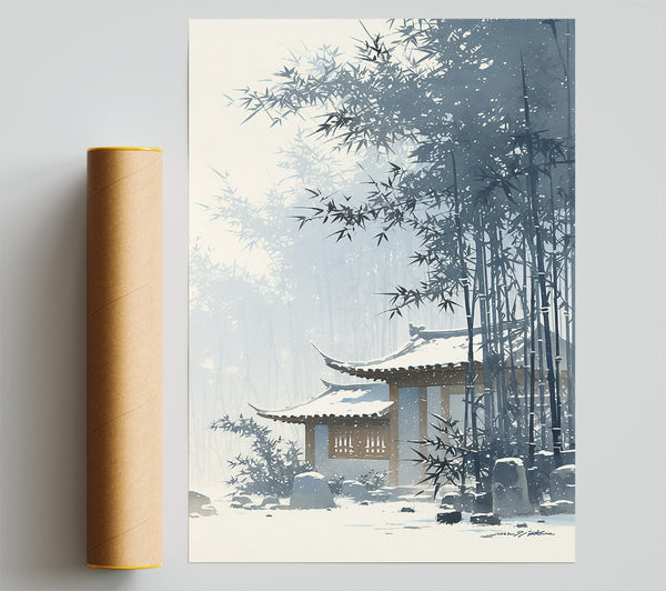 Azure Winter Pavilion Print