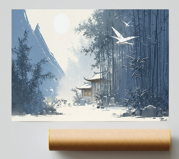 Blue Bamboo Retreat Poster