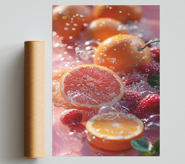 Orange Burst Splash Poster