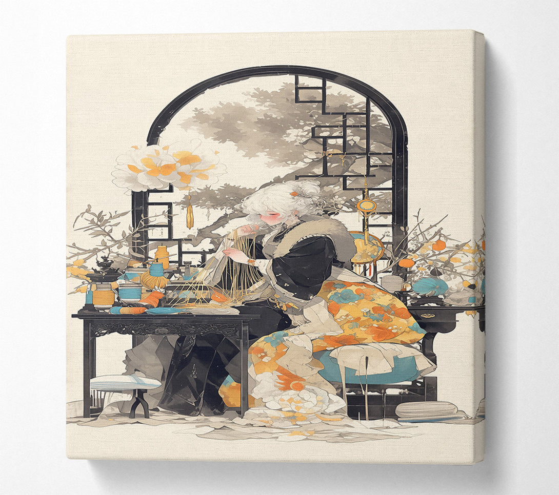  A Canvas Print of Golden Thread Window Canvas Print
