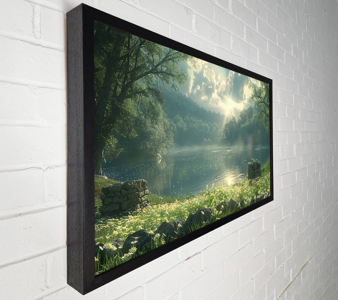 A Canvas Print of Golden Hour By The Lake. Canvas Print