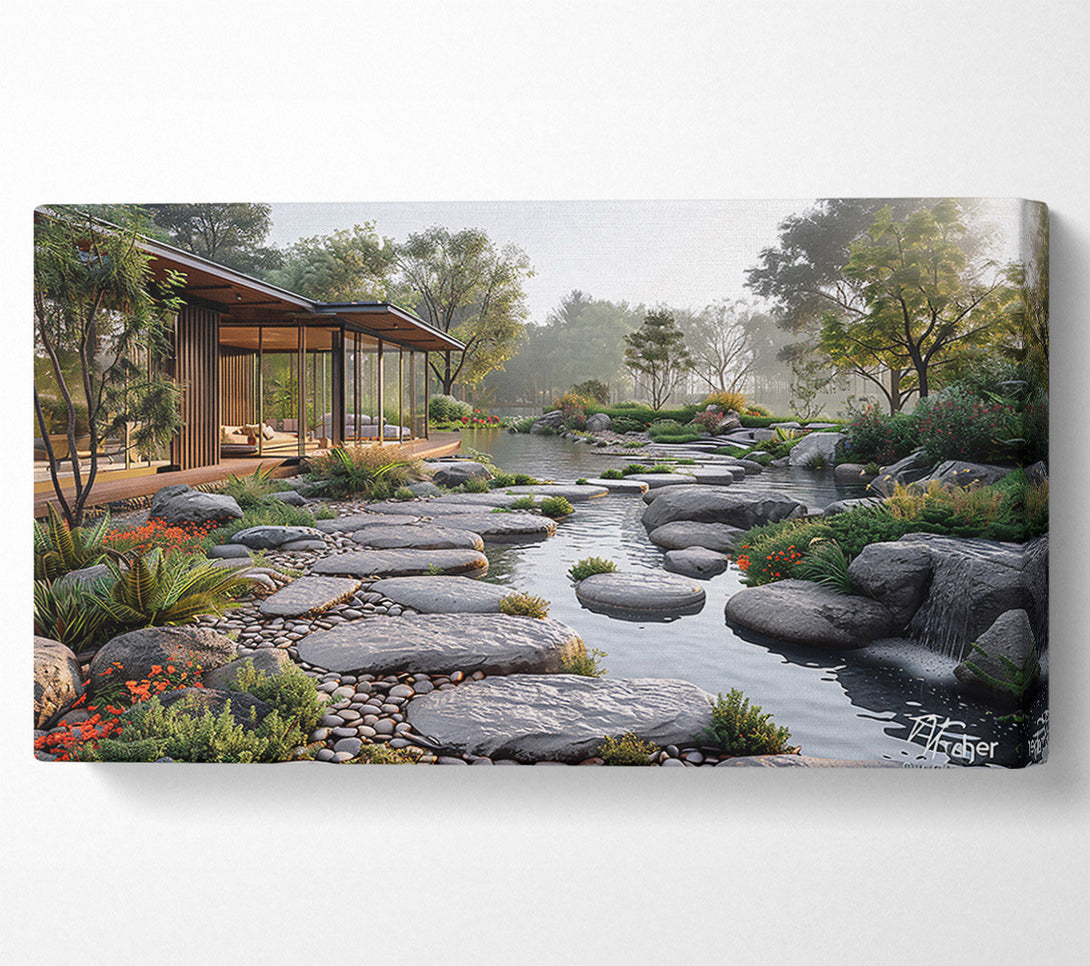  A Canvas Print of Serene Grey Reflections Canvas Print