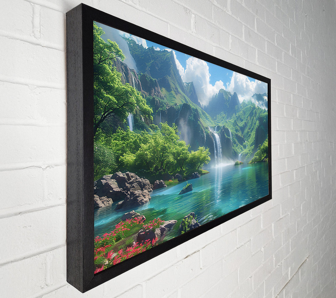  A Canvas Print of Azure Mountain Oasis Canvas Print