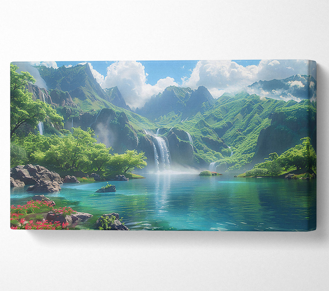  A Canvas Print of Azure Mountain Oasis Canvas Print