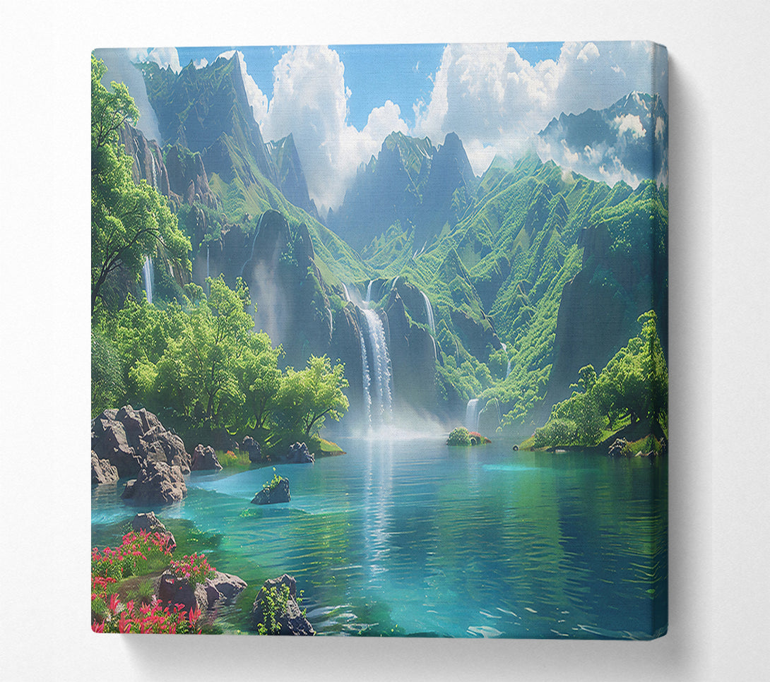  A Canvas Print of Azure Mountain Oasis Canvas Print