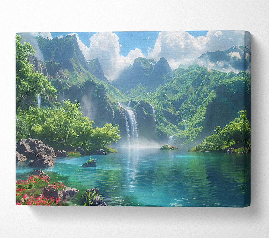  A Canvas Print of Azure Mountain Oasis Canvas Print