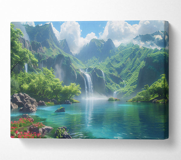  A Canvas Print of Azure Mountain Oasis Canvas Print