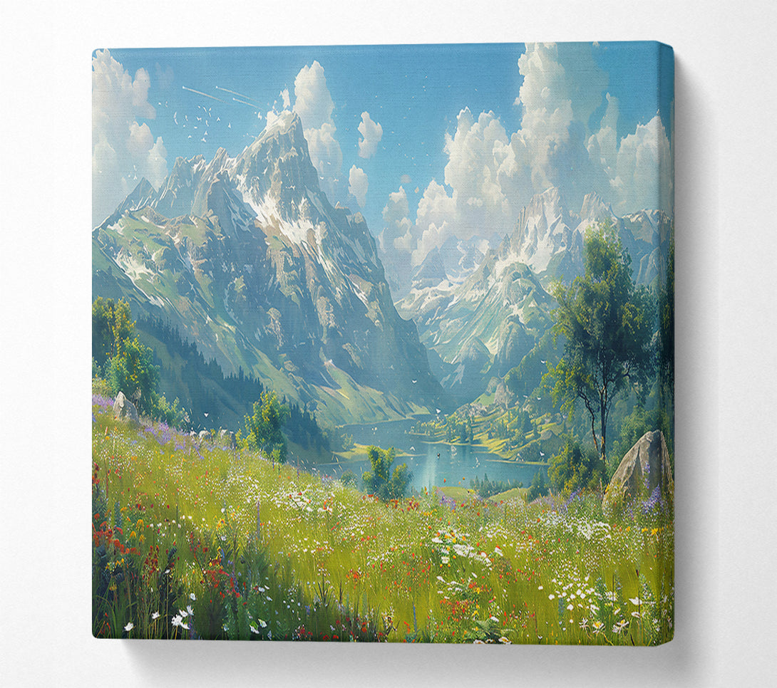  A Canvas Print of Azure Mountain Meadow Canvas Art
