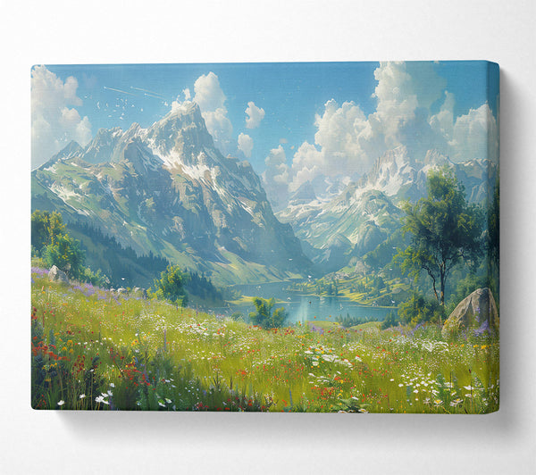  A Canvas Print of Azure Mountain Meadow Canvas Art