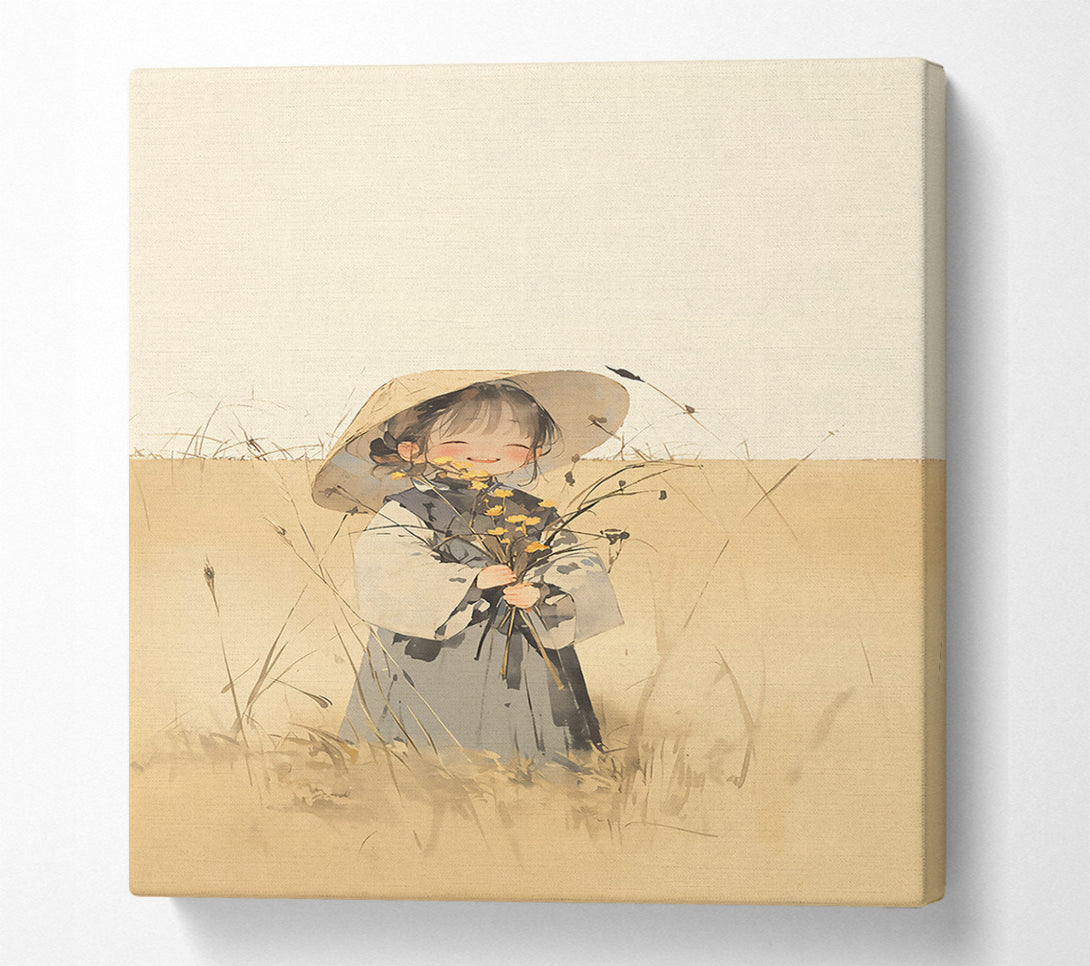  A Canvas Print of Golden Field Smile Canvas Print