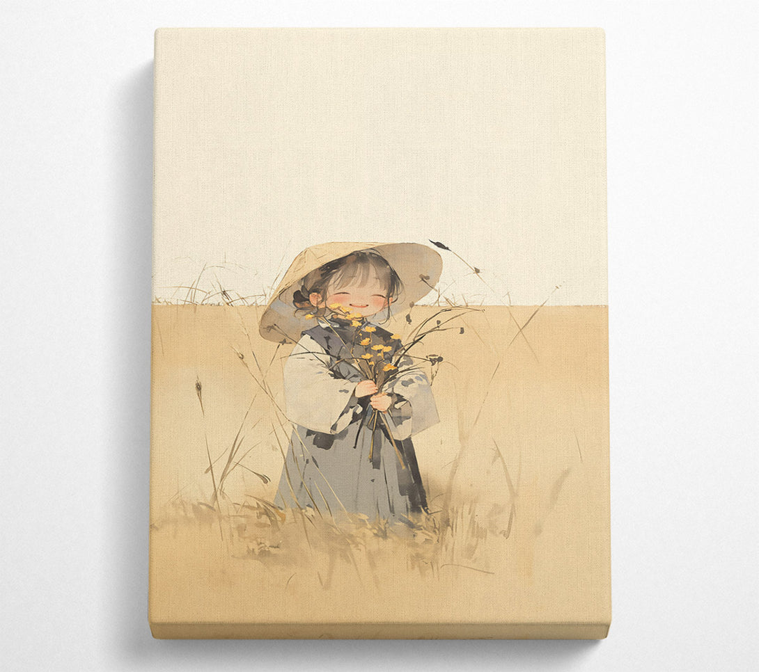  A Canvas Print of Golden Field Smile Canvas Print
