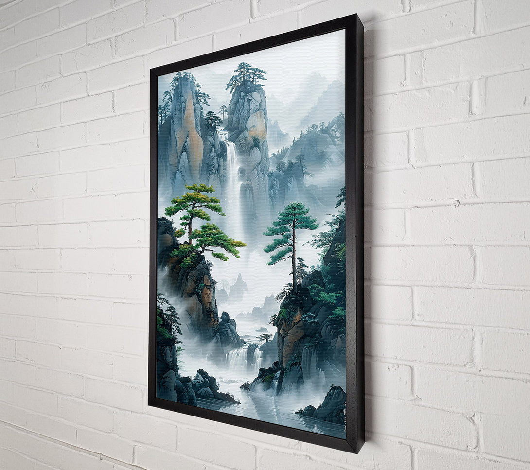  A Canvas Print of Blue Mist Waterfall Landscape Canvas Print