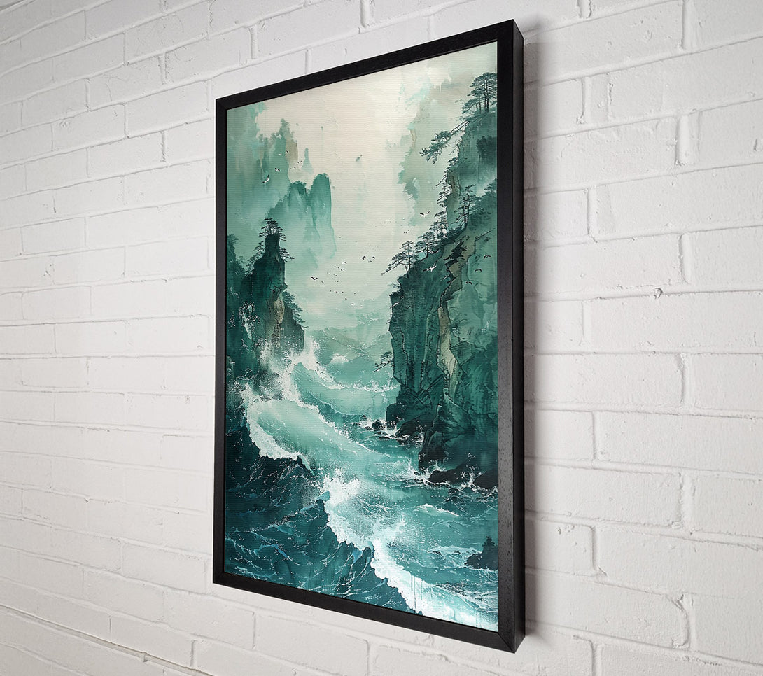  A Canvas Print of Teal Mountain Surge Canvas Print