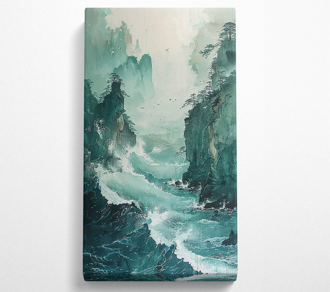  A Canvas Print of Teal Mountain Surge Canvas Print