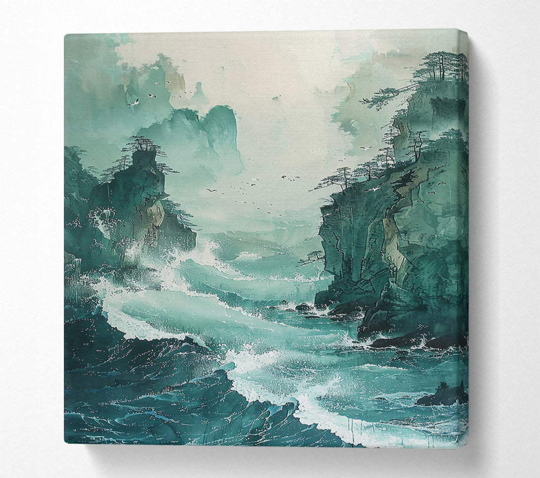  A Canvas Print of Teal Mountain Surge Canvas Print