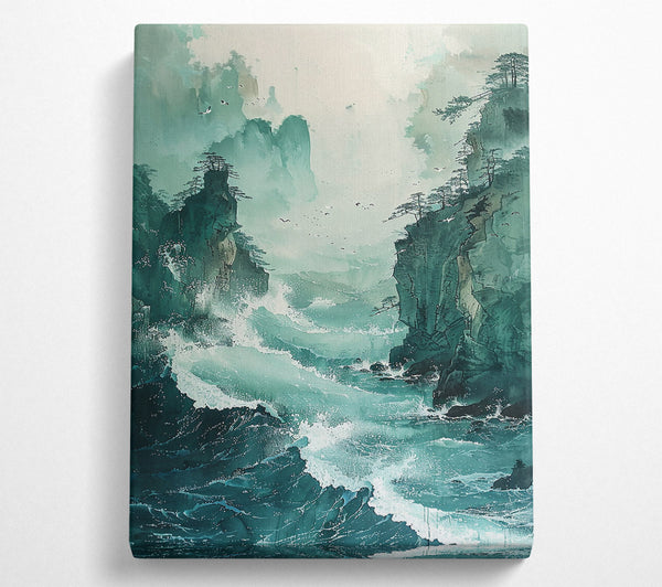  A Canvas Print of Teal Mountain Surge Canvas Print