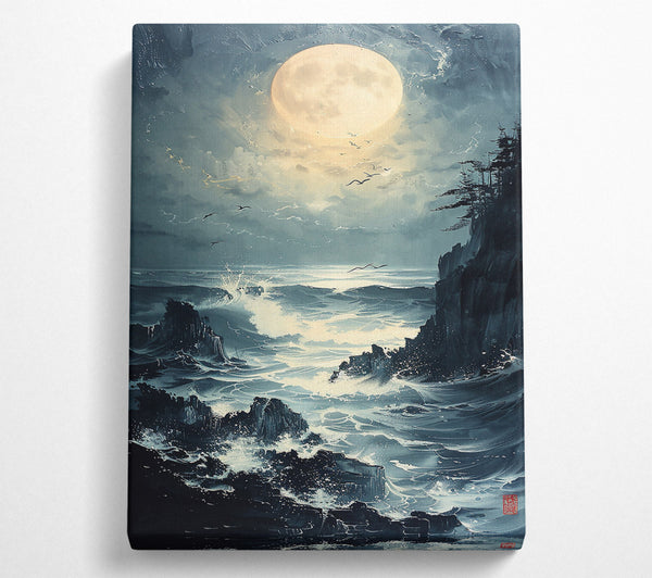  A Canvas Print of Silver Moon'S Embrace Canvas Print
