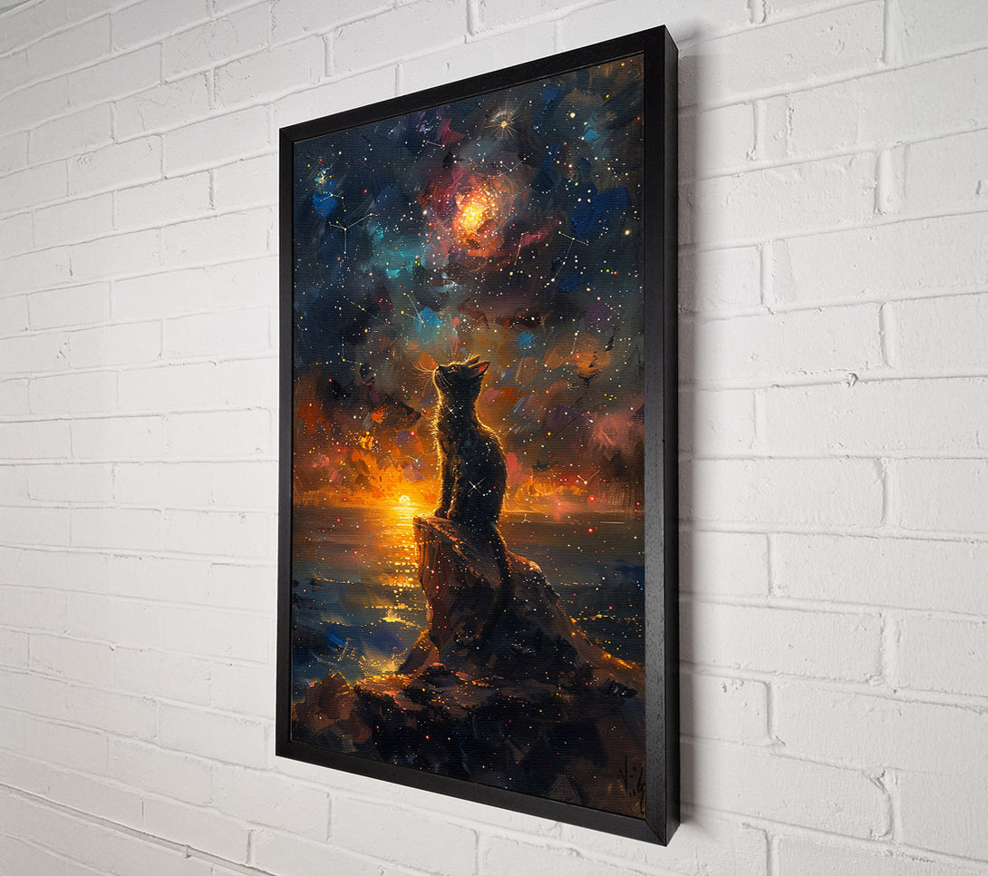  A Canvas Print of Golden Starry Night Canvas Print