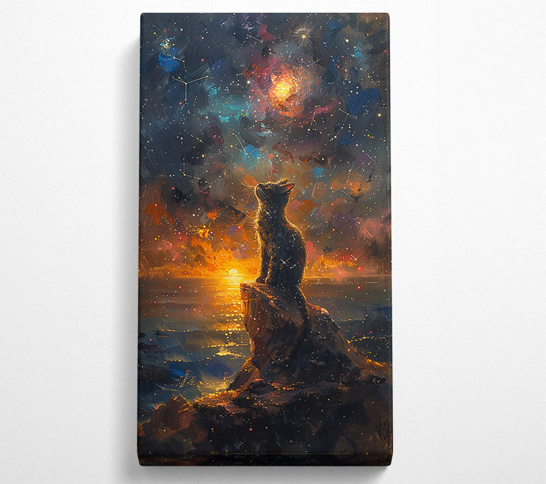  A Canvas Print of Golden Starry Night Canvas Print
