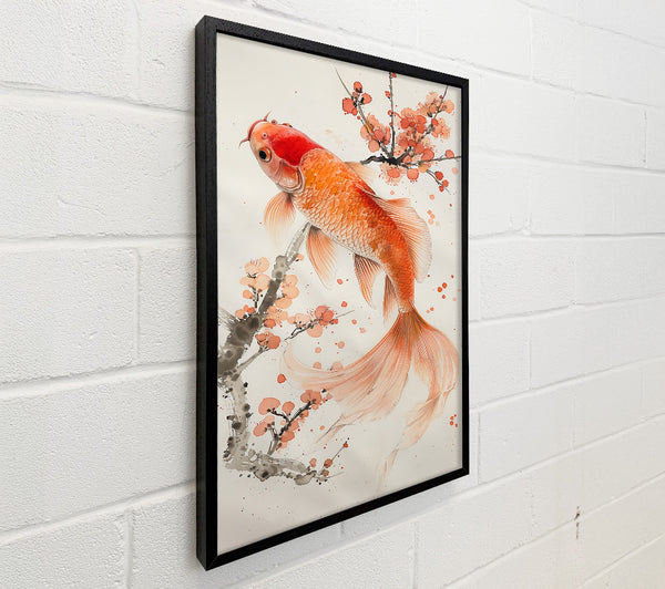 Orange Koi And Blossoms